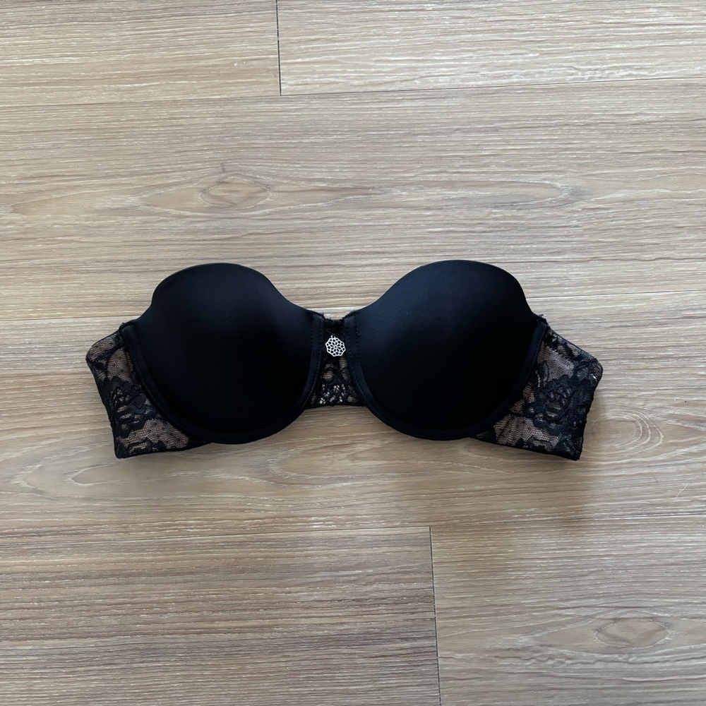 Giapenta Strapless Bra Black Nude Lace Padded Women’s 34B